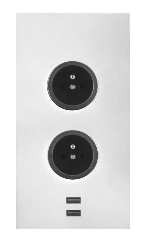 Indux Corner z 2 gniazdkami Penaarde i 2 x ładowarką USB Biały 1208972303