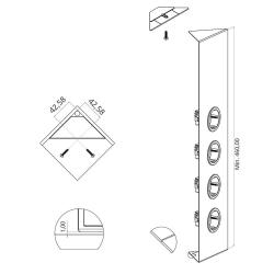 Indux Corner Słup energetyczny z 4 gniazdkami Penaarde RVS 1208972308