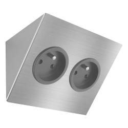 Indux Corner Słup energetyczny do montażu poziomego z 2 gniazdkami Penaarde ze stali nierdzewnej 1208972310