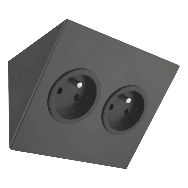 Indux Corner Słup energetyczny do montażu poziomego z 2 gniazdkami Penaarde Czarny 1208972311