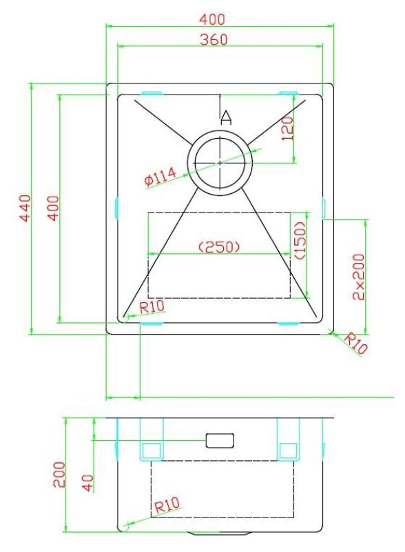Pure.Sink Luxion PVD Antique Brązowa umywalka 36x40 cm podblatowa, wpuszczana i natynkowa  z półką dolną PLX3640-64