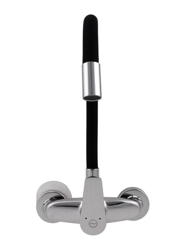 Aquanello Casa Bateria kuchenna ścienna chromowana z wysoką elastyczną wylewką CR-1301-CS