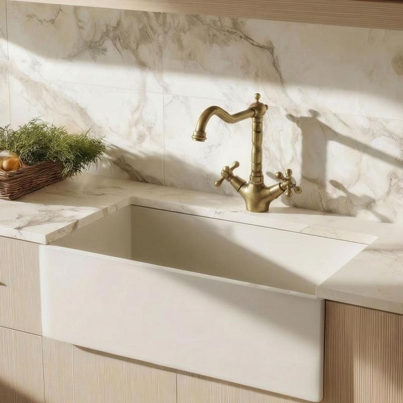 Aquanello Heritage Ascot Klasyczna kuchnia Nostalgiczna bateria kuchenna Brązowa z prostym wylewką BN-4002-HA