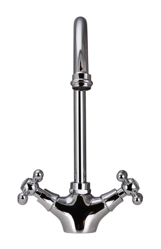Aquanello Heritage Ascot Klasyczna kuchnia Nostalgiczna bateria kuchenna Chrom z okrągłą wylewką CR-4003-HA