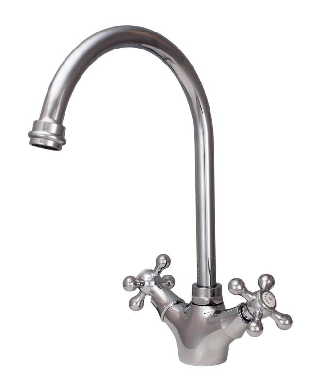 Aquanello Heritage Ascot Klasyczna kuchnia Nostalgiczna bateria kuchenna Chrom z okrągłą wylewką CR-4003-HA