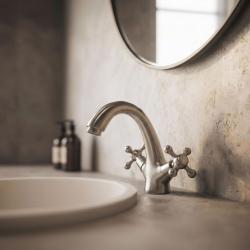 Aquanello Heritage Ascot Klasyczna, nostalgiczna bateria umywalkowa ze stali nierdzewnej NB-4101-HA