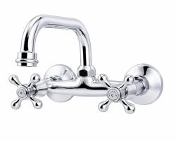 Aquanello Heritage Ascot Klasyczny kran ścienny do kuchni z górną wylewką, chromowany CR-4110-HA
