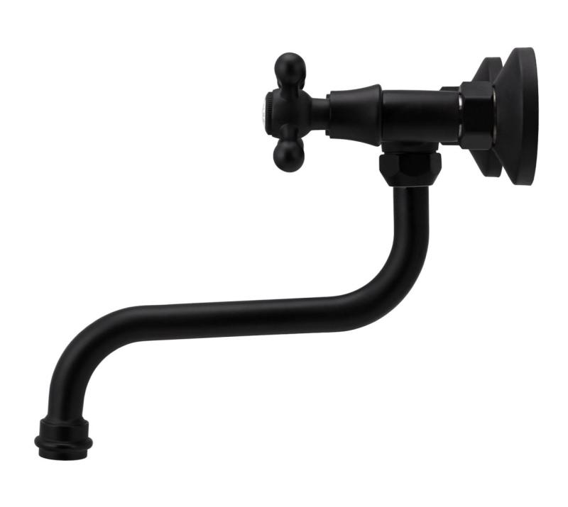 Aquanello Heritage Ascot Klasyczny kran ścienny do kuchni, czarny BL-4111-HA