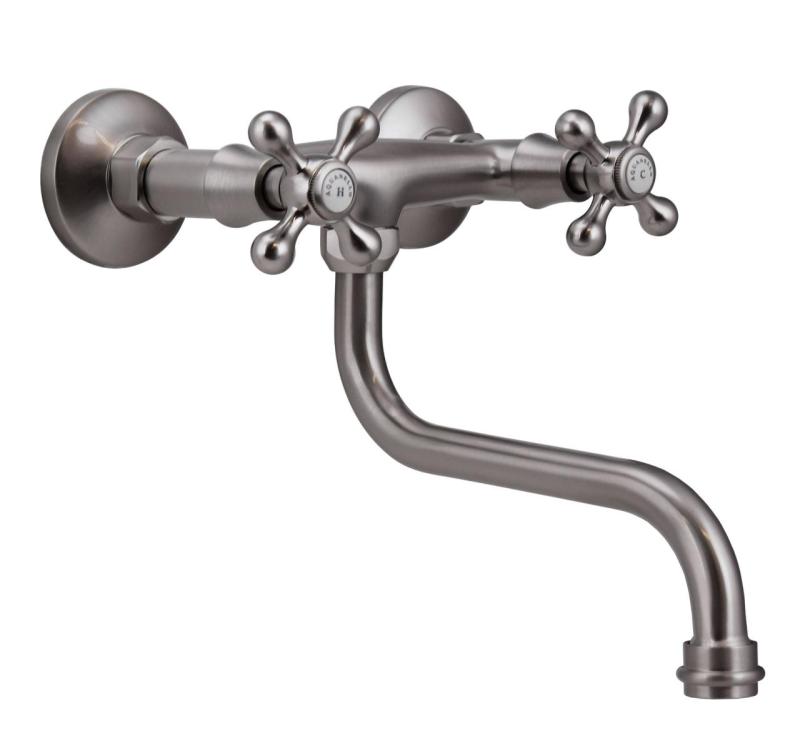 Aquanello Heritage Ascot Klasyczny kran ścienny do kuchni ze stali nierdzewnej NB-4111-HA