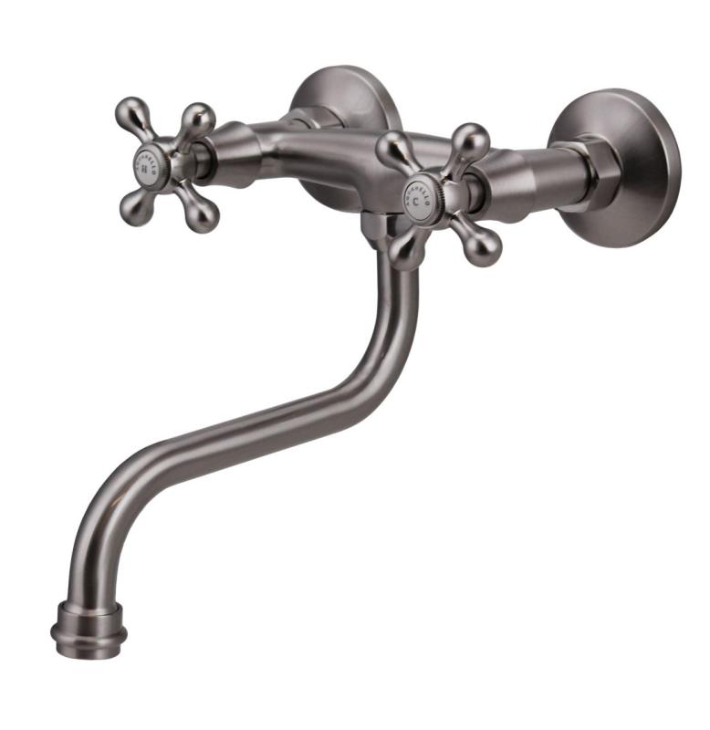 Aquanello Heritage Ascot Klasyczny kran ścienny do kuchni ze stali nierdzewnej NB-4111-HA