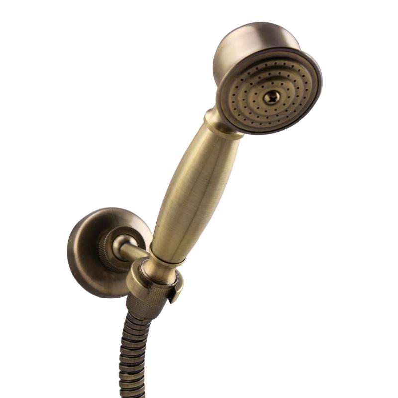 Aquanello Heritage Ascot Klasyczny zestaw prysznicowy z pokrętłami w kolorze brązu, w tym ręczna słuchawka prysznicowa BN-2002-HA
