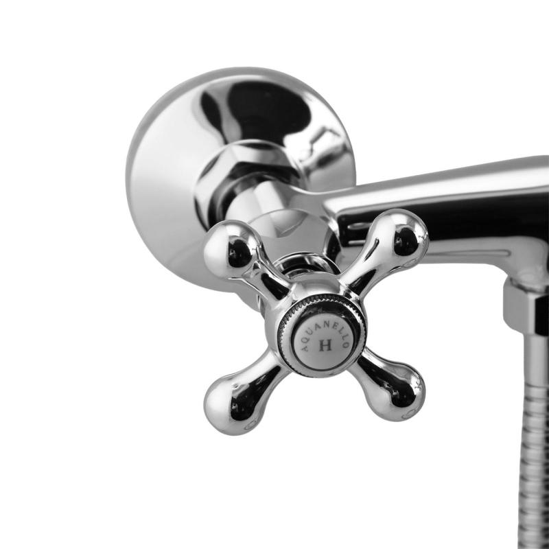 Aquanello Heritage Ascot Klasyczny zestaw prysznicowy z pokrętłami chromowanymi, w tym ręczna słuchawka prysznicowa CR-2002-HA