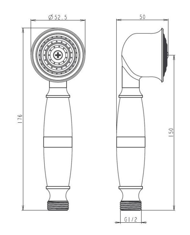 Aquanello Heritage Collection Klasyczna słuchawka prysznicowa chromowana CR-9001-HC