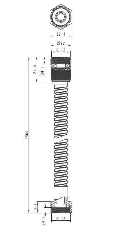 Aquanello Heritage Collection Wąż prysznicowy  150 cm Chrom CR-9002-HC