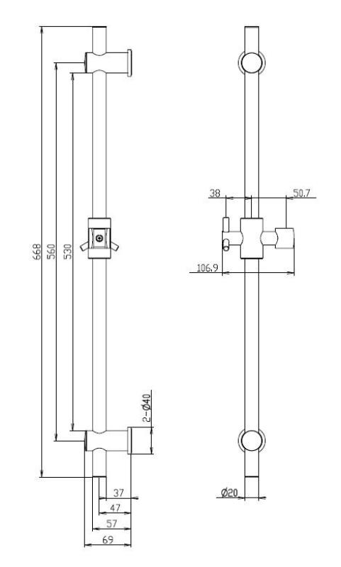 Aquanello Heritage Collection Klasyczna listwa ślizgowa 668 mm Brąz BN-9004-HC