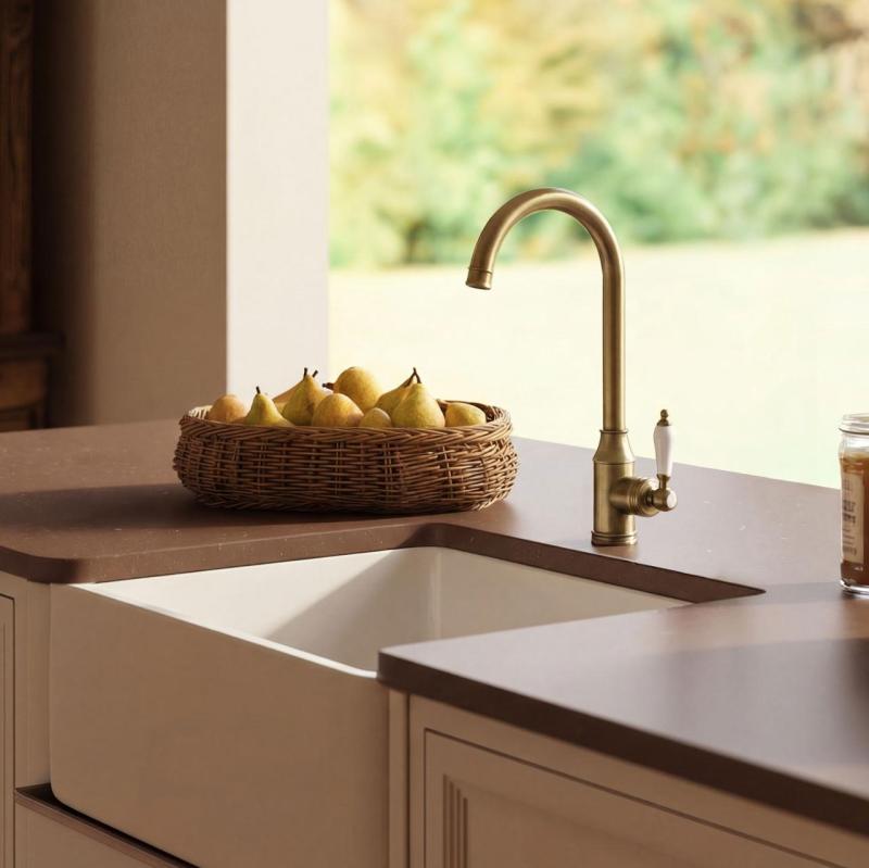 Aquanello Heritage Manor Klasyczna bateria kuchenna w stylu retro, kolor brązowy BN-9001-HM