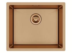 Ausmann Mosel Zestaw kombinowany Zlew PVD miedziany 50 x 40 cm z baterią kuchenną, dozownikiem mydła i matą rolkową 1208972563