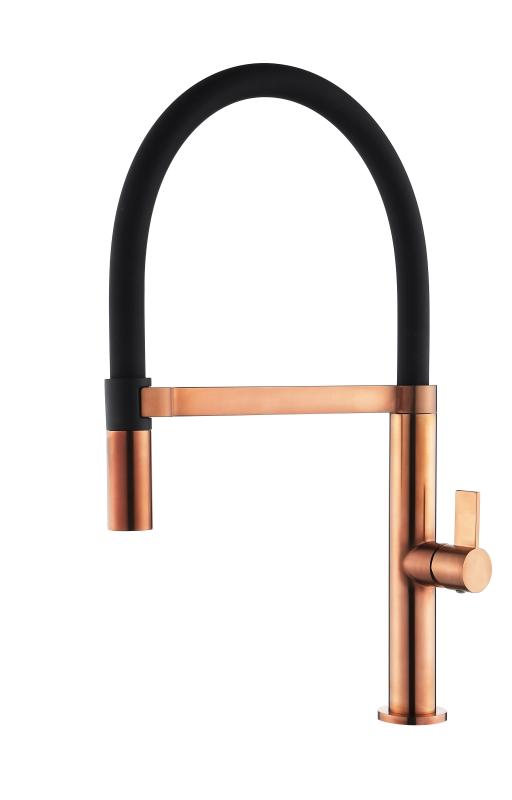 Ausmann Mosel Zestaw kombinowany Zlew PVD miedziany 50 x 40 cm z baterią kuchenną, dozownikiem mydła i matą rolkową 1208972563