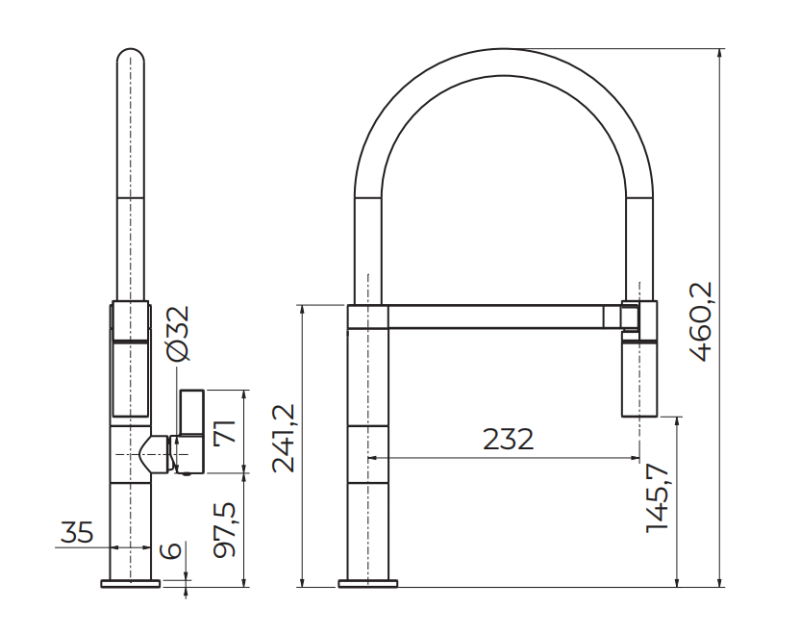 Ausmann Alira Gun metal Bateria kuchenna z elastycznym wylewką 1208972567