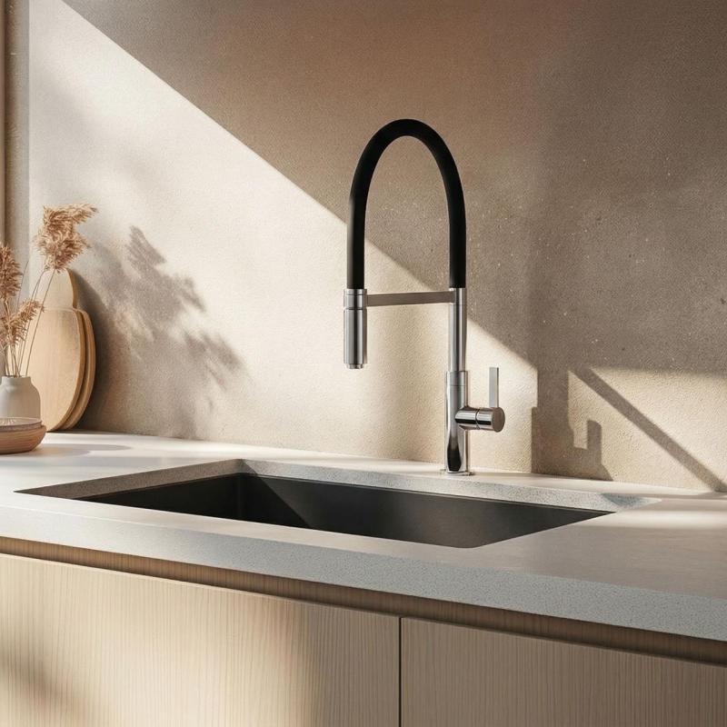 Ausmann Lavea Chrome Kitchen Faucet with Swivel and Flexible Spout 1208972568