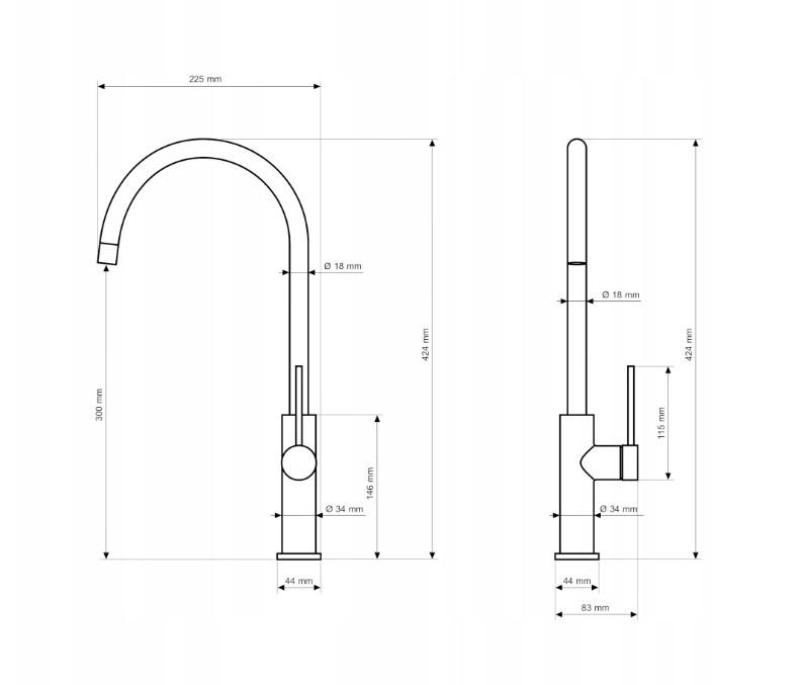 Graniteland Vira Slim Biała bateria kuchenna z obrotową wylewką 1208972621