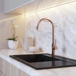 Graniteland Vira Slim Bateria kuchenna z wykończeniem w kolorze szczotkowanej miedzi z obrotową wylewką 1208972624