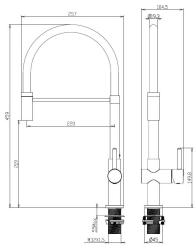 Aquanello Gastro Bateria kuchenna z elastyczną wylewką, czarna BL-4400-GT
