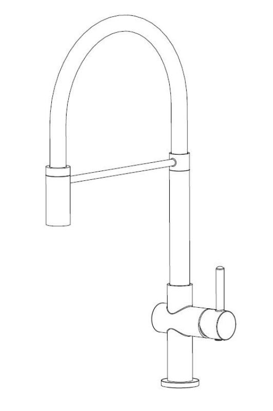 Aquanello Gastro Bateria kuchenna z elastyczną wylewką, czarna BL-4400-GT