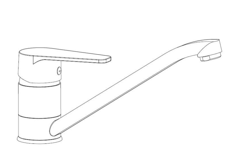 Aquanello Casa Niska bateria kuchenna z jednym uchwytem, chrom CR-1203-CS
