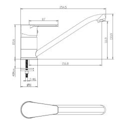 Aquanello Casa Niska bateria kuchenna z jednym uchwytem, czarna BL-1203-CS