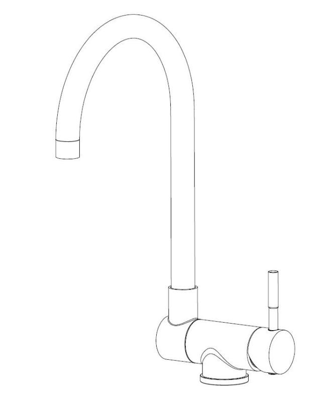 Aquanello Forma Solidna, składana bateria kuchenna ze stali nierdzewnej do okna SS-1012-FM