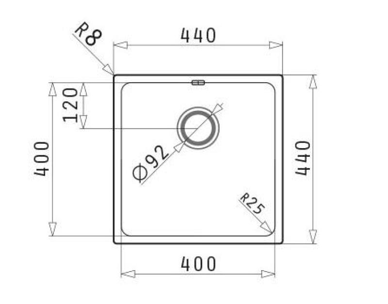 PM Lydia Zlewozmywak ze stali nierdzewnej 40 x 40 cm – do montażu podblatowego, wpuszczanego i na blacie 1208972639