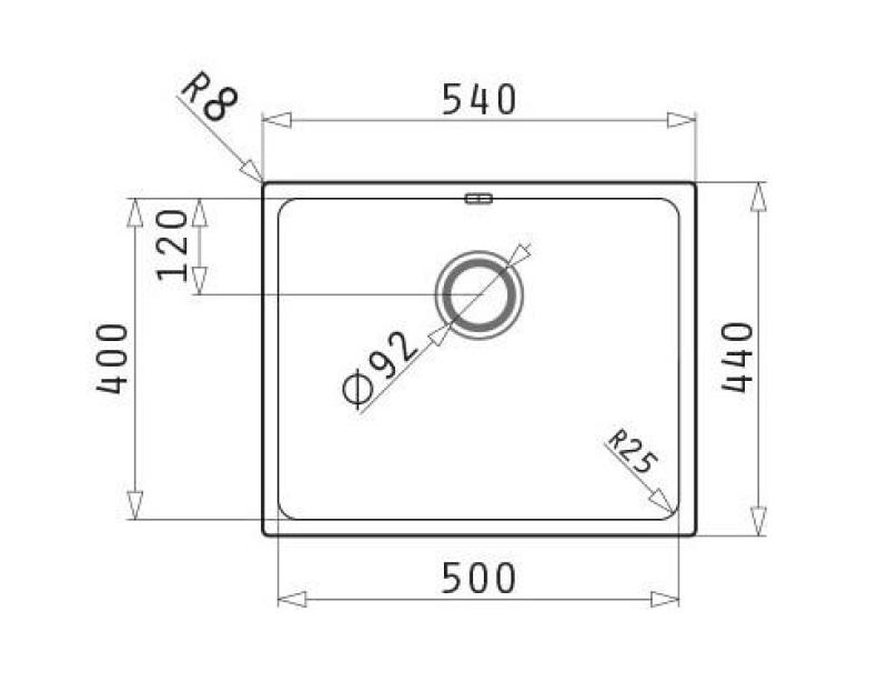 PM Lydia Zlewozmywak ze stali nierdzewnej 50 x 40 cm – do montażu podblatowego, wpuszczanego i na blacie 1208972641