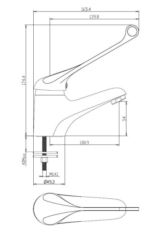 Aquanello Medic Bateria umywalkowa z wyjątkowo długą rączką, chromowana CR-1103-MD