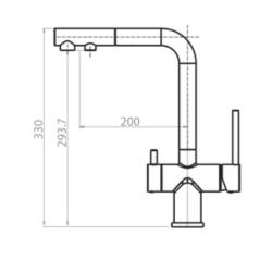 Ausmann Ellington 3-drogowa bateria kuchenna z wysuwaną wylewką i filtrem wody – miedziana  1208972694