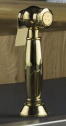 PB Nostalgiczna, wysuwana ręczna słuchawka kuchenna w stylu klasycznym, w kolorze naturalnego mosiądzu