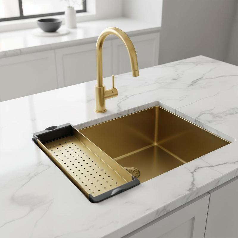 Pure.Sink Ekskluzywna wkładka do zlewu w kolorze złotym  PPGCL40-60