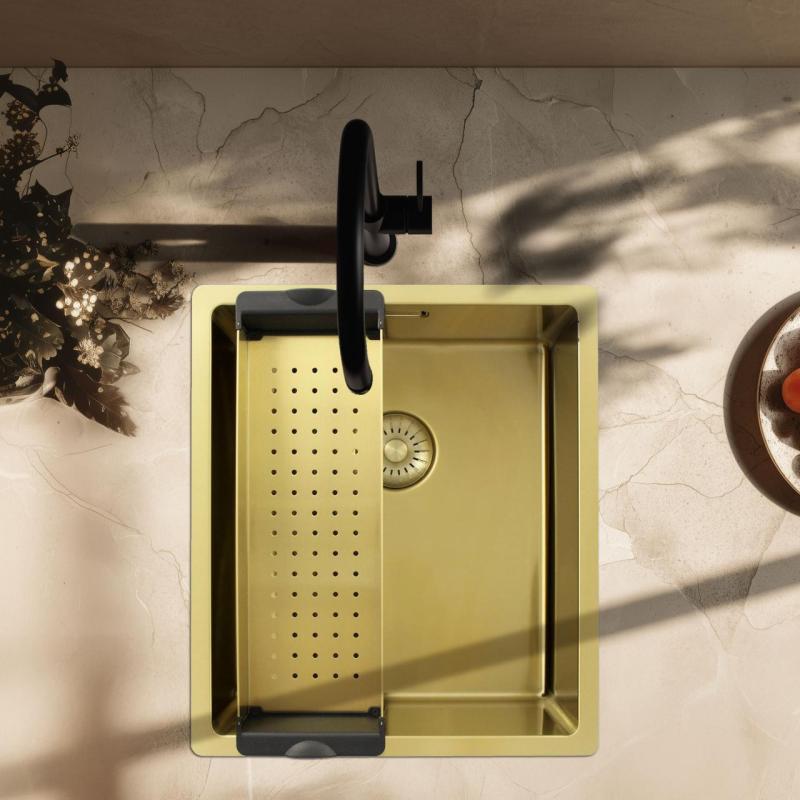 Pure.Sink Ekskluzywna wkładka do zlewu w kolorze złotym  PPGCL40-60