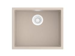 Pure.Sink Eternal Umywalka Quartz Beige 50 x 40 cm do montażu podblatowego i nablatowego z automatycznym białym korkiem