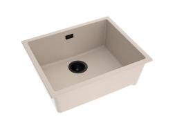 Pure.Sink Eternal Umywalka Quartz Beige 50 x 40 cm do montażu podblatowego i na blat z automatycznym czarnym korkiem