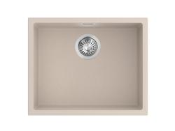 Pure.Sink Eternal Umywalka Quartz Beige 50 x 40 cm do montażu wpuszczanego i na blacie z korkiem ze stali nierdzewnej