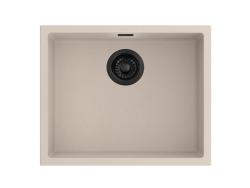 Pure.Sink Eternal Umywalka Quartz Beige 50 x 40 cm do montażu wpuszczanego i na blacie z czarną zatyczką
