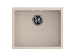 Pure.Sink Eternal Umywalka Quartz Beige 50 x 40 cm do montażu podtynkowego i na szafce z automatyczną zatyczką w kolorze brązu