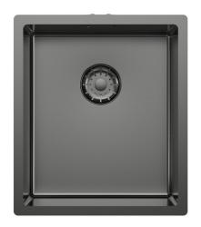 Pure.Sink Comfort Zlewozmywak PVD w kolorze Gun Metal, 34 x 40 cm, do montażu podblatowego, wpuszczanego i natynkowego, PCM3440-61