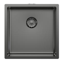 Pure.Sink Comfort Zlewozmywak z powłoką PVD w kolorze brązu metalicznego, 40 x 40 cm, promień 10 mm, do montażu podblatowego, wpuszczanego i natynkowego, PCM4040-61