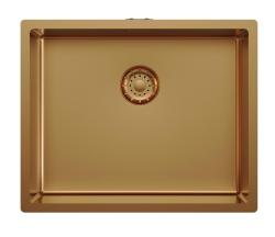 Pure.Sink Comfort Zlewozmywak miedziany z powłoką PVD, 50 x 40 cm, promień 10 mm, do montażu podblatowego, wpuszczanego i natynkowego, PCM5040-62