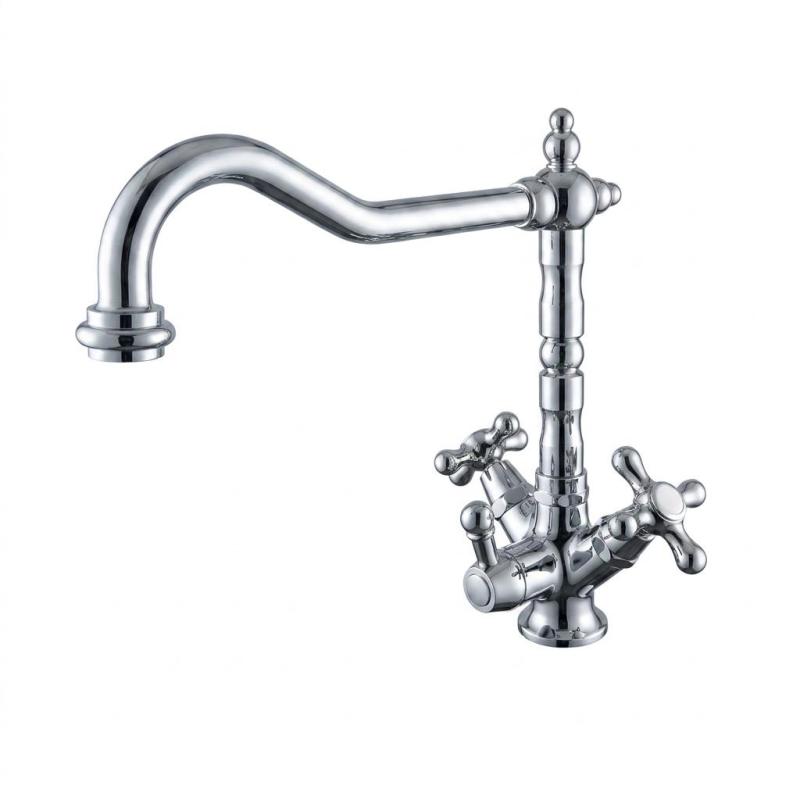 PB Retro 3-Way Kitchen Faucet with Filtered Water and Star-Shaped Knobs, Chrome 1208972848