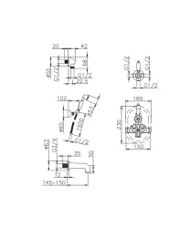 Huber Croisette Zestaw Podtynkowy Baterii Wannowej Chrom 915.CS01H.CR