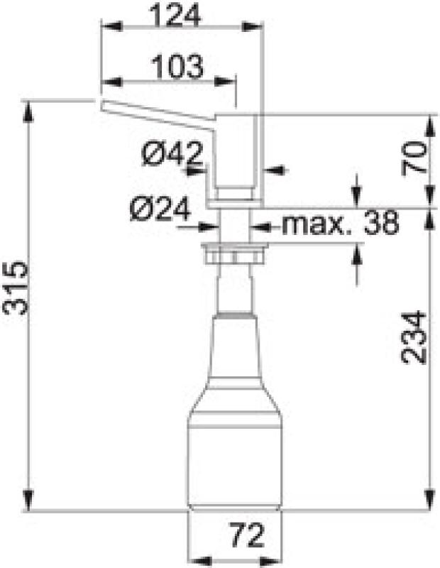Franke Wbudowany Dozownik Mydła Firenze stal nierdzewna 119.0081.210