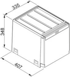 Franke Cube 40 system do zarządzania odpadami, obsługa ręczna, wiadra 2 x 14 litrów 1340039330